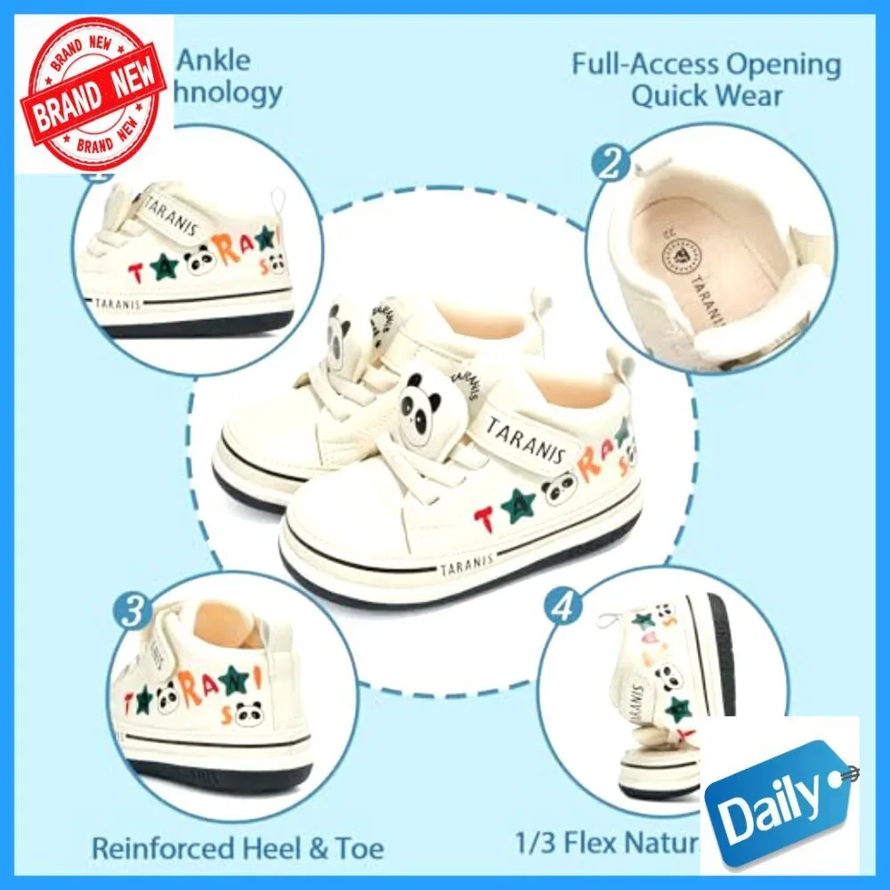 Toddler First Walker Sneakers Soft Rubber Sole Breathable Microfiber